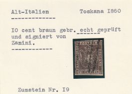 Italien-Toskana Nr.19 geprüft,signiert,Zanini