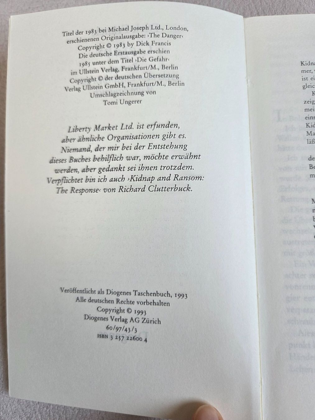 Libri: Dick Francis - Gefahr – Usato da Bergdietikon venduto da Tanne_10 3