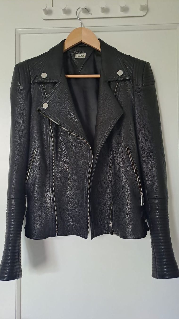 Giacche: Lederjacke Mona Schwarz-Silber Gr. 40/M – Nuovo (secondo la descrizione) da Bern venduto da mdj_xm8z 1