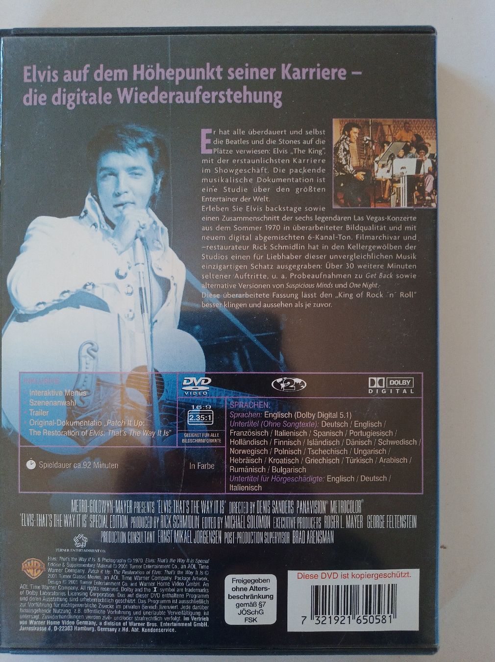 Tutti i DVDs: Elvis - That's the Way It Is - Special Edition DVD – Usato da Tann venduto da Veebee6 1