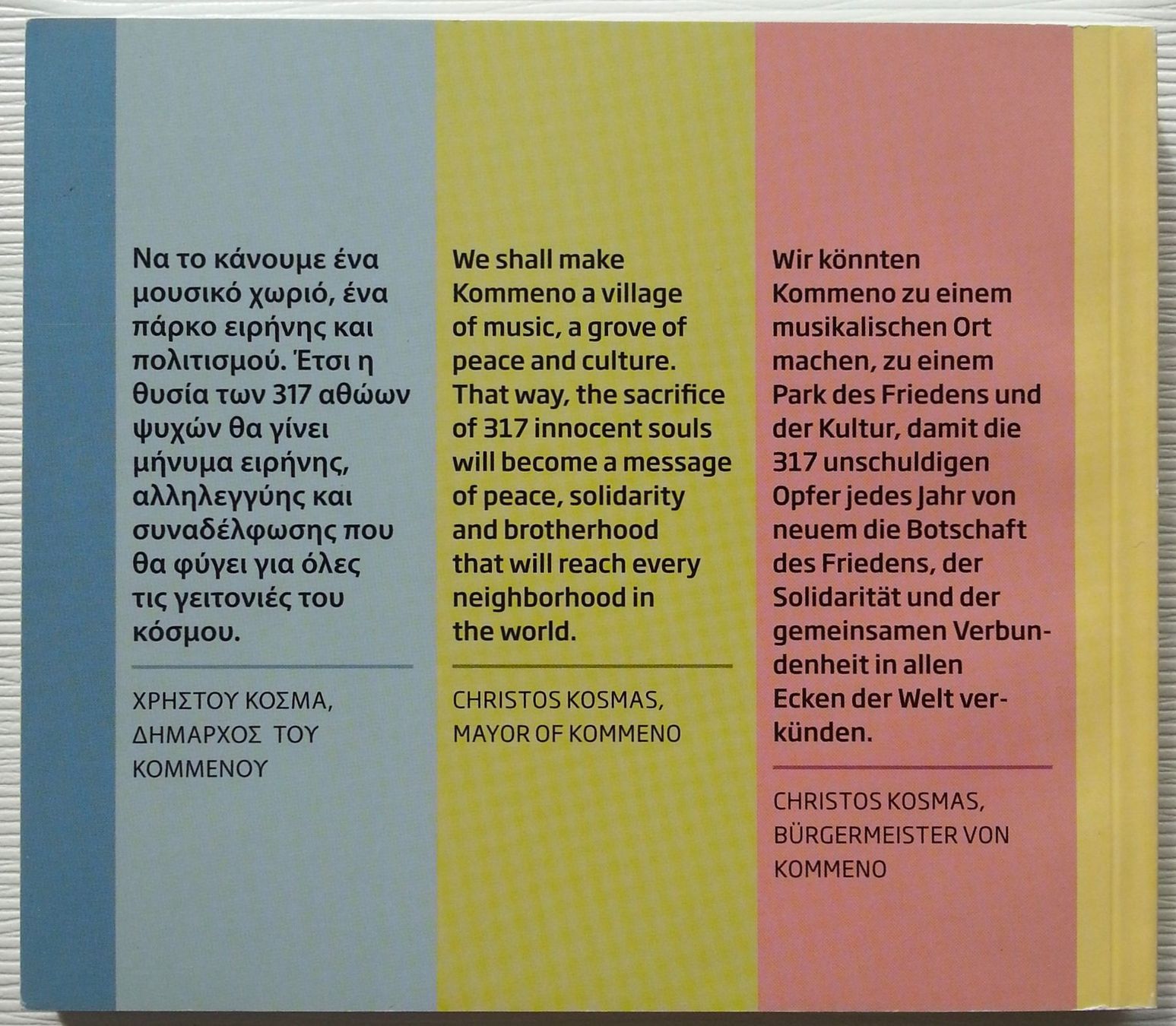 CD: CD: SONGS FOR KOMMENO, mit Booklet, 2012 – Usato da Oberriet SG venduto da Manick 5