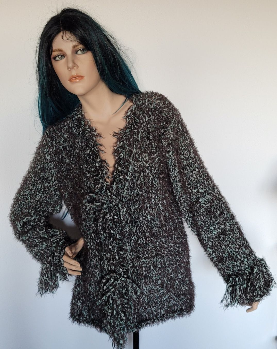 Jacken: Kuschelige Strickjacke Onesize Fransen braun mint – Neu (gemäss Beschreibung) aus SCHÜBELBACH von CoKaHa 6