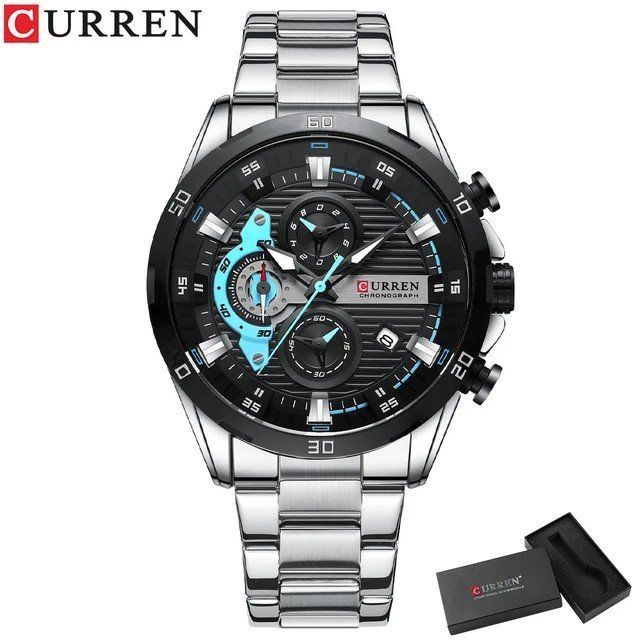 CURREN Uhr Herren mit Leucht Ziffernblatt und Chronograph (Neu und