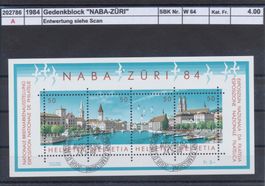 1984 "NABA ZÜRI - Gedenkblock", ET - Stempel