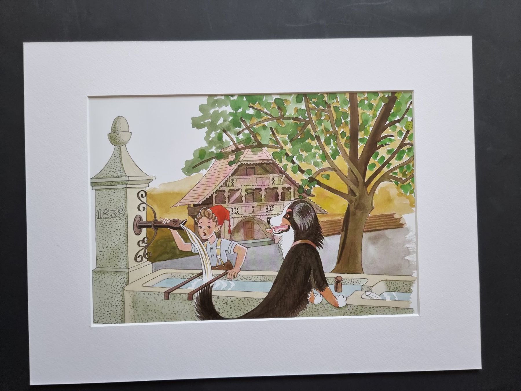 Foto & Immagini: DER BUEB VOM TRUEB BILD HINTER NEUWERTIGEM PASSEPARTOUT – Usato da Gersau venduto da grafik-kunst 1