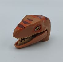 Lego Raptor Kopf, Dinosaurier, braun