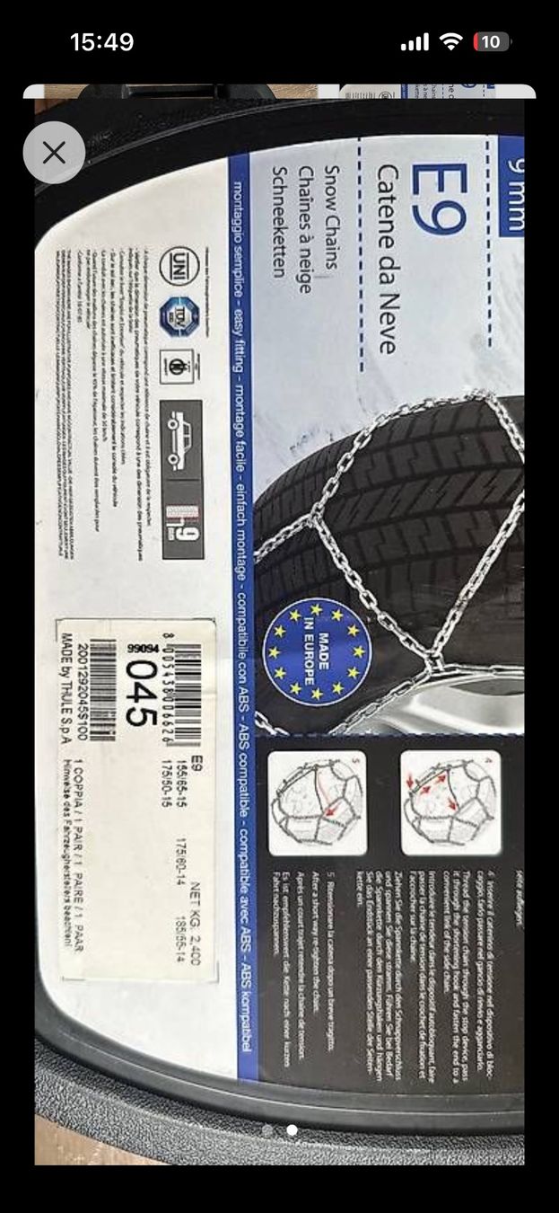 Catene da neve: Thule Schneeketten E9 (9 mm) Neu – Usato da St. Gallen venduto da bor_l2tb 1