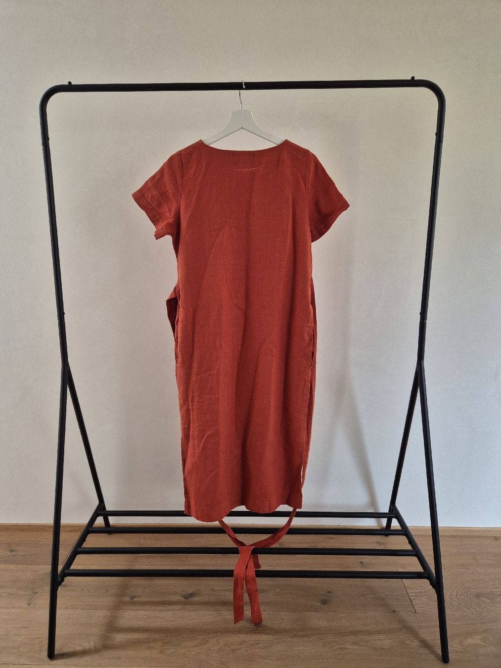 Kleider: Oranges Leinenkleid mit Bindegurt – Neu (gemäss Beschreibung) aus Balzers von BeScha88 8