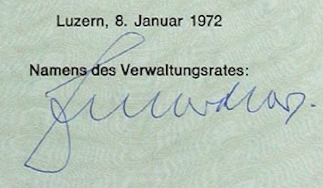 Documenti: Kronosal AG Luzern - 1972 – Usato da Solothurn venduto da Sgasche 1