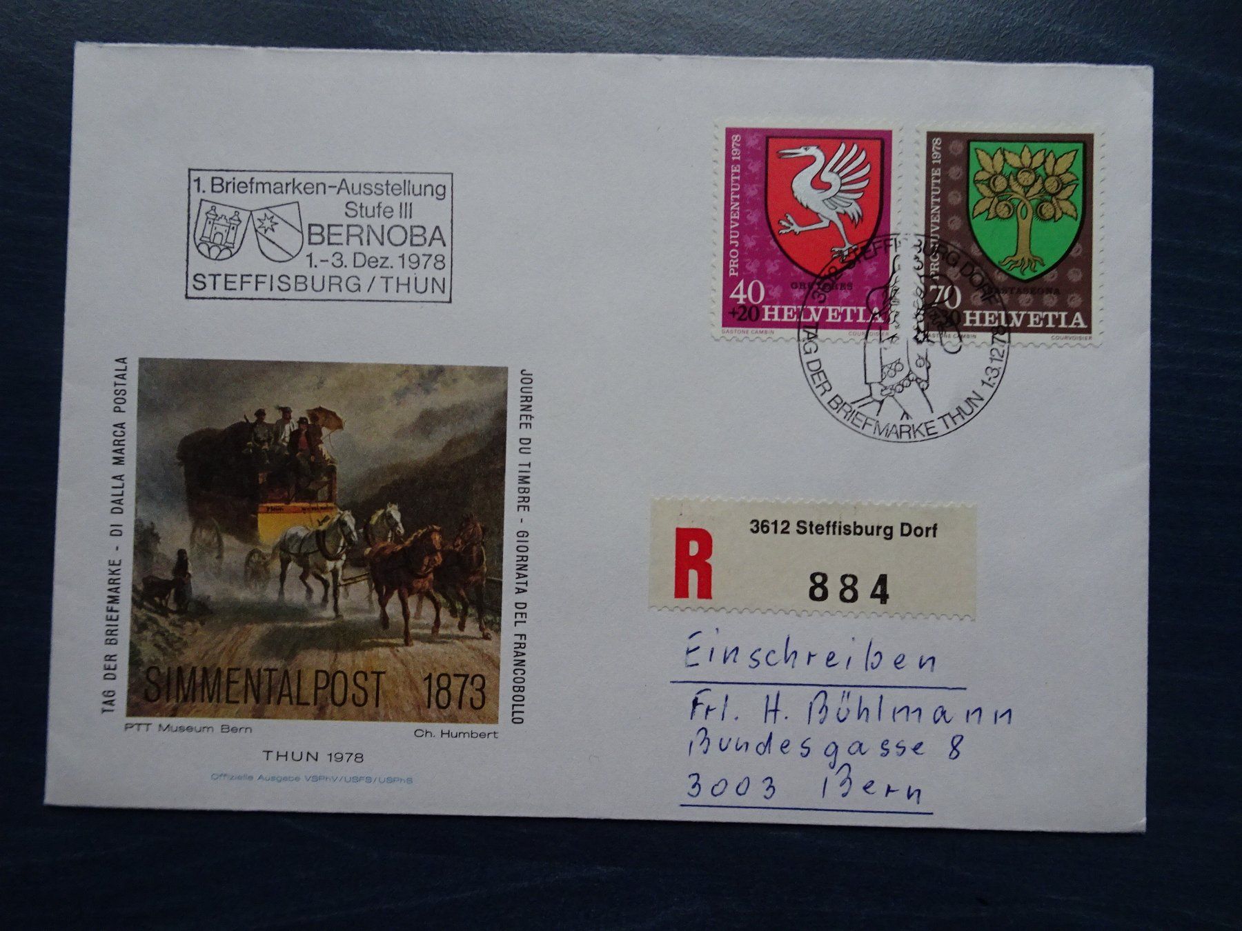 Alle Briefmarken: Tag der Briefmarke 1978 – Gebraucht aus Aadorf von Chnorli-Furz