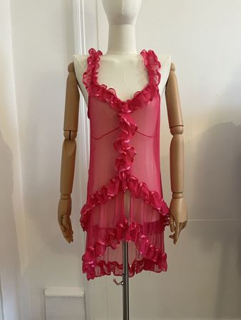 Pink Ruffle Mini Dress - size M