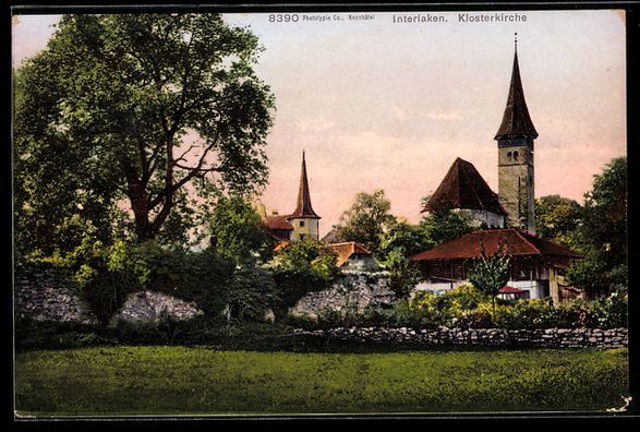 Ansichtskarten: AK Interlaken, Blick zur Klosterkirche – Gebraucht aus Berlin von bartko-reher