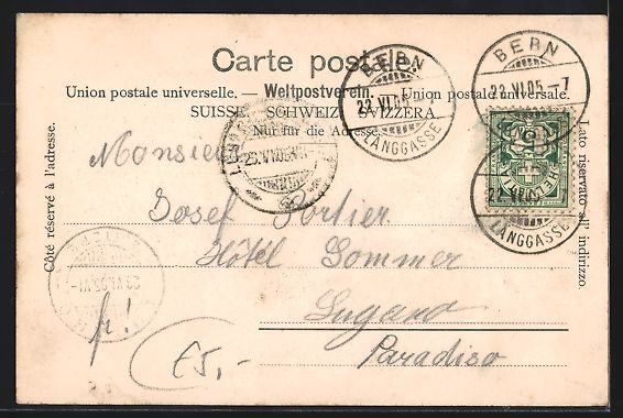 Cartoline postali: AK Luzern, Schweizerhofquai, 1905 – Usato da Berlin venduto da bartko-reher 1