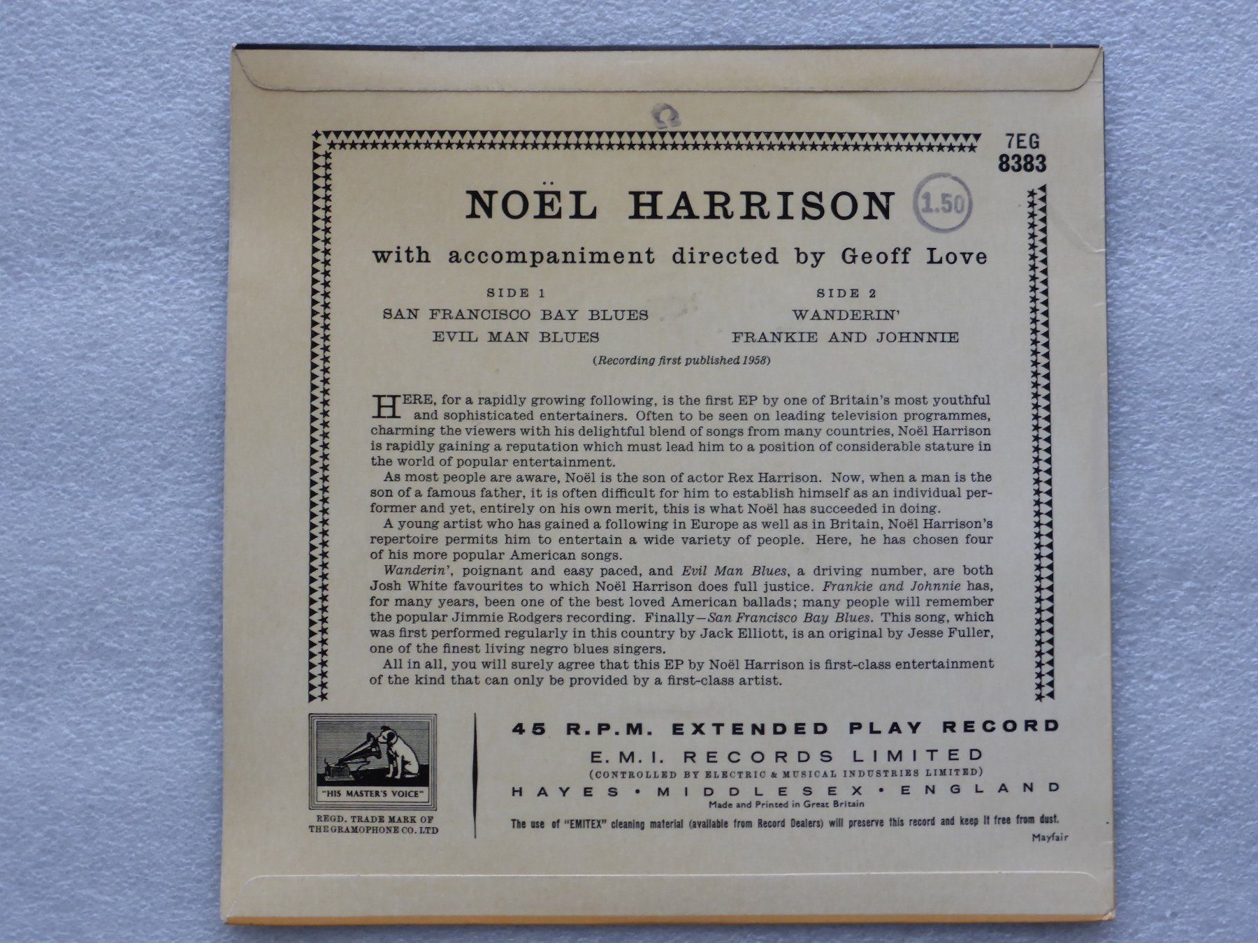 Dischi in vinile: Vinyl Single   EP  NOEL HARRISON – Usato da Küssnacht am Rigi venduto da Mondkinder 3
