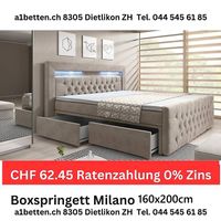 sofort: neues Boxspringbett Milano beige 160x200 Raten Raten