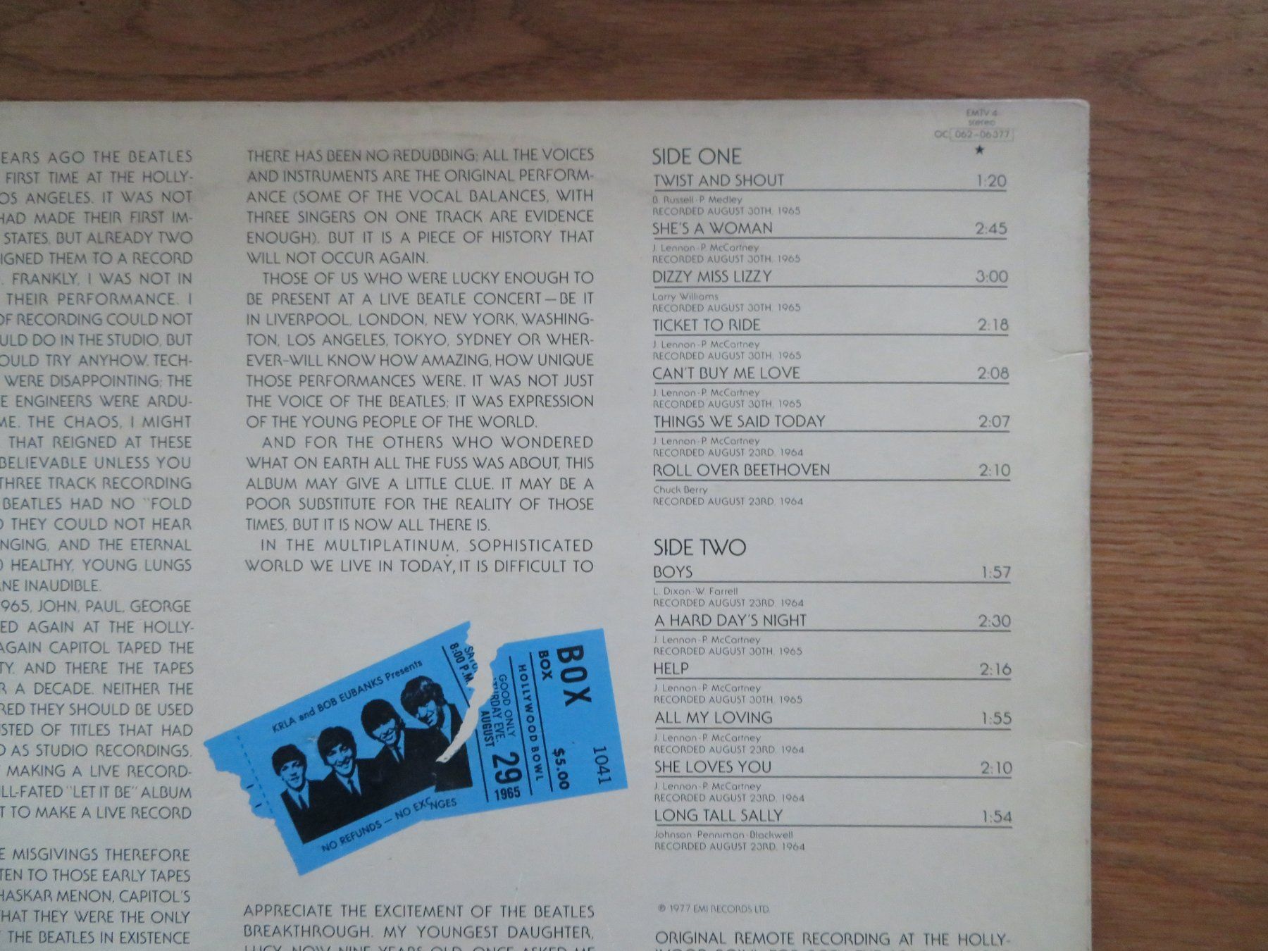 Schallplatten: BEATLES AT THE HOLLYWOOD BOWL – Neu (gemäss Beschreibung) aus Zürich von max_cp5f 1
