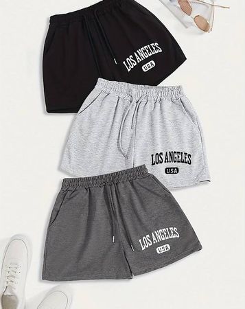 Set of 3 Casual Sweat Shorts  Size S 