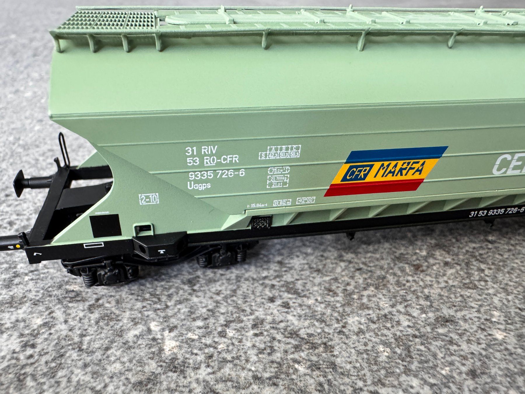 Albert Modell Modellini di ferrovie: Albert-Modell 933022 RO-CFR Uagps Getreidewagen – Usato da Basel venduto da szbdsfrjs 1