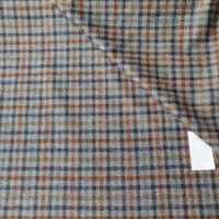 Ital.Top Wolle Tweed Stoff 2.15x1.6m Karo braun jeans blu