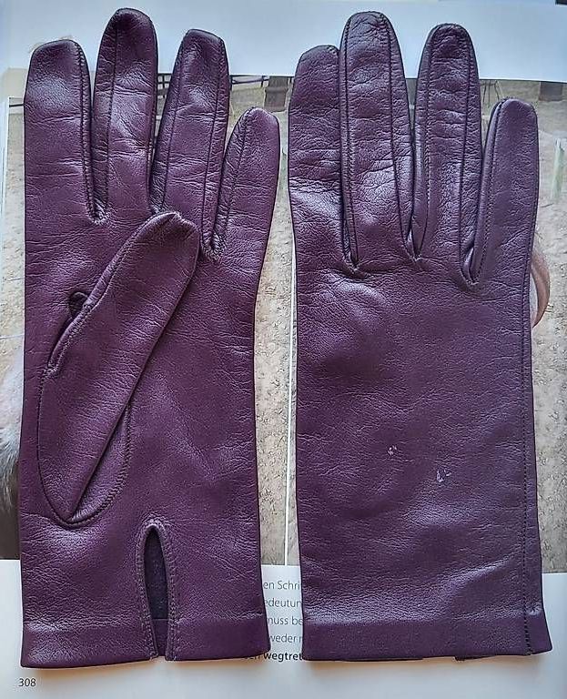 Handschuhe & Handstulpen: Lederhandschuhe violett Gr. S/M – Gebraucht aus Duggingen von lot-of-fun