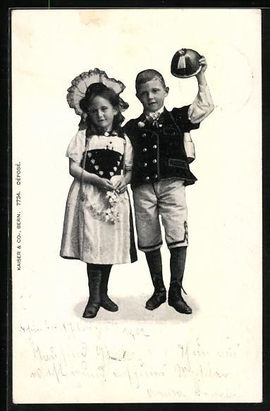 Cartes postales: AK Schweizer Kinder in Tracht, 1902 – D'occasion à Berlin par bartko-reher