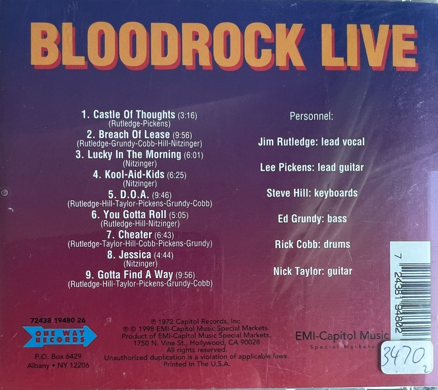 CD: BLOODROCK / Live – Usato da Bischofszell venduto da kustavi 1