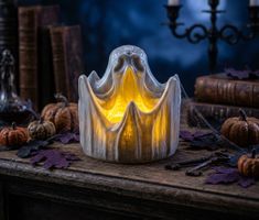 🎃 Spooky Halloween (10x10 cm) inkl. LED-Windlicht