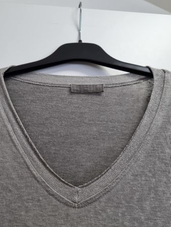 Baumwolle T Shirt beige / grau Silber L NEU