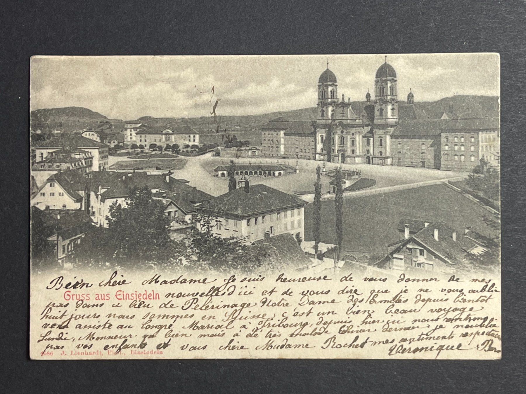 Ansichtskarten: Gruss aus Einsiedeln - 1912 – Gebraucht aus Steg VS von _vinci_