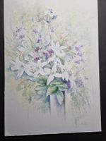 Marlene Peter Grosses Stillleben Aquarell handsigniert