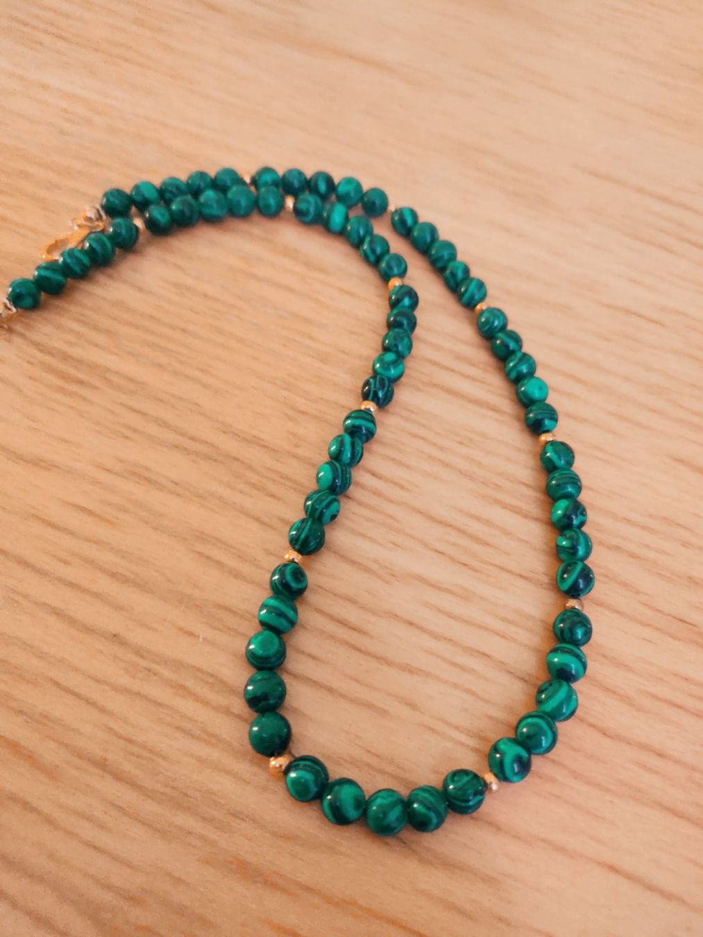 Catenine: Halskette aus Malachitperlen echte Edelsteinkette Handmade – Nuovo (secondo la descrizione) da Arlesheim venduto da Great_Deal