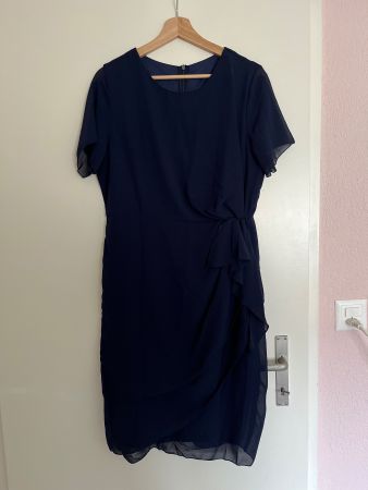 Damen Chiffon Kleid Dunkelblau Grösse L Elegant