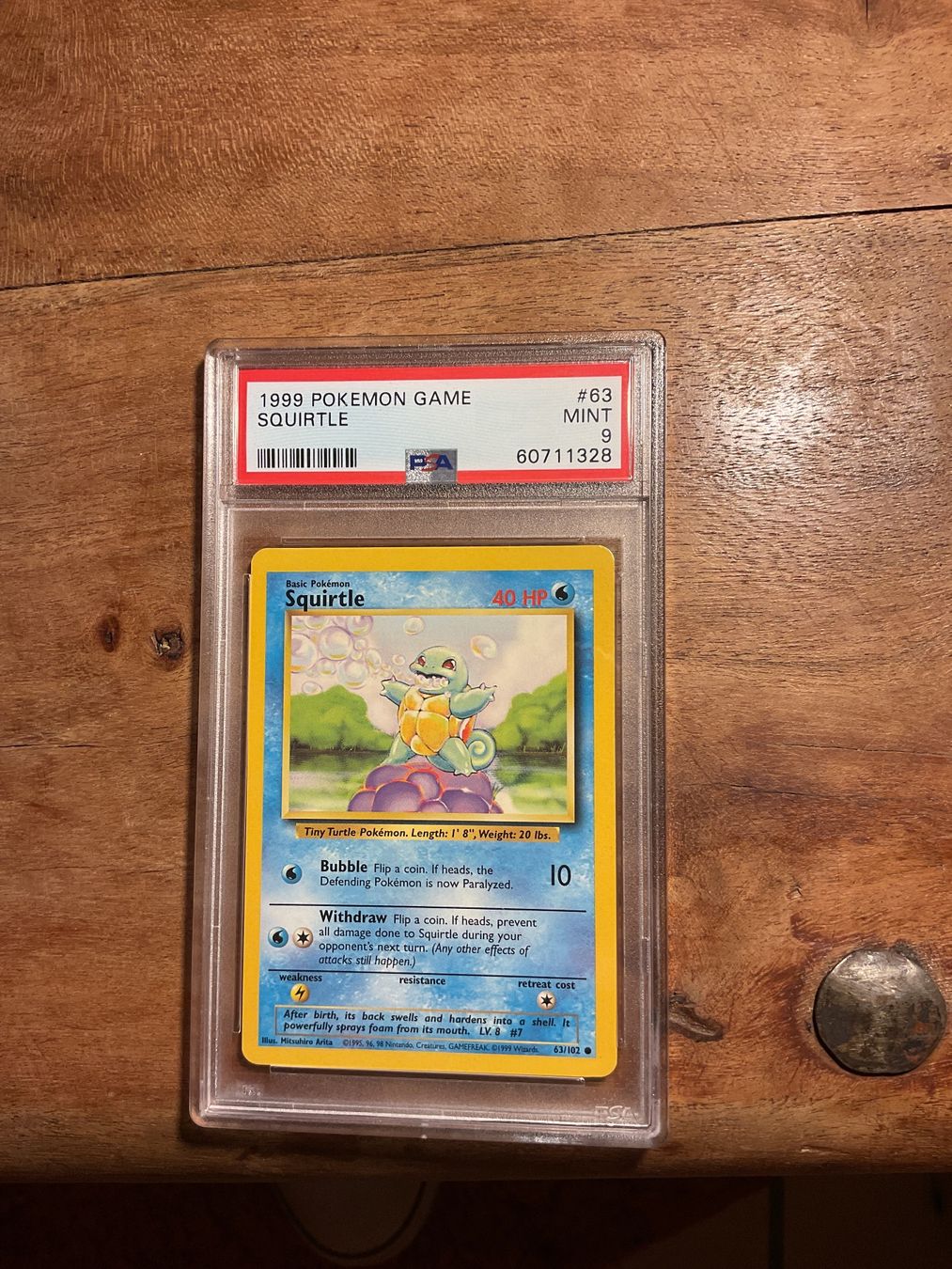 Pokémon Carte collezionabili: Squirtle, Base Set Pokémon Game (1999), PSA 9 Mint – Usato da Peseux venduto da Collectorbrothers