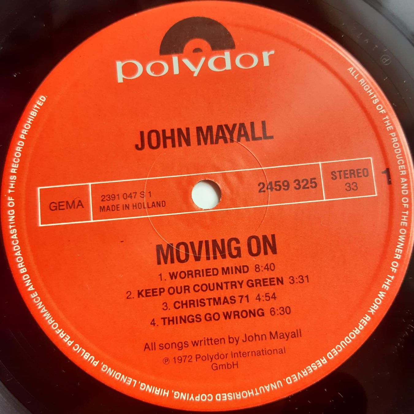 Dischi in vinile: JOHN MAYALL: Moving on  POLYDOR: 2459 325 – Usato da Frick venduto da kyb_yq8h 2