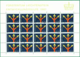 Kleinbogen SM Entwicklungshilfe   1967     gestemp. Ersttag