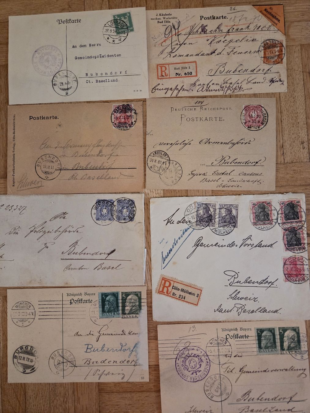 Alle Briefmarken: Sehr alte Deutsche Postkarten mit physischen Briefmarken – Gebraucht aus Riehen von str_2msn