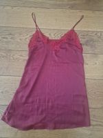 Spitzen-Camisole Seidensatin bordeau-rot Gr. S wie neu