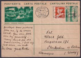 J62) Postkarte Basel Zoo, sehe Scan