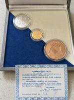 Zürich 2000 Jahre Jubiläumsmünzen 1986, Gold, Silber, Bronze