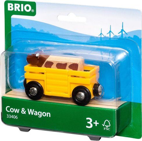 Brio Giocattoli: BRIO 33406 Tierwagen mit Kuh – Nuovo e nell'imballaggio originale da Oensingen venduto da Liquidations-Shop 2