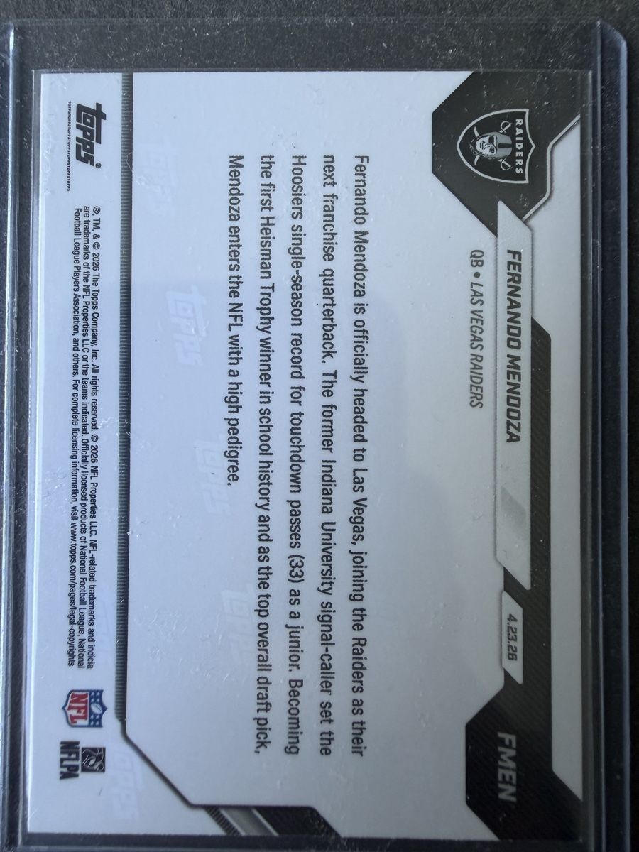 Topps Carte collezionabili: Fernando Mendoza Rookie Card – Nuovo (secondo la descrizione) da Aarau venduto da uebern 1