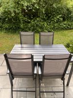 Gartentisch mit 4 Stühlen, grau, sehr guter Zustand! 140x80