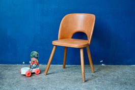 Chaise enfant tonneau midcentury pieds compas années 50
