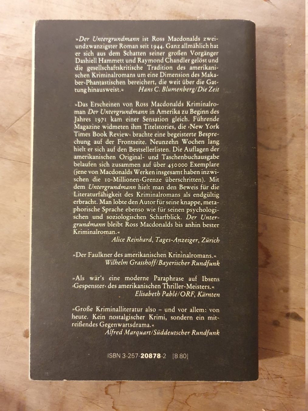 Bücher: Der Untergrundmann Ross Macdonald Diogenes – Gebraucht aus Zürich von loosebone 1