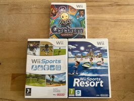 Wii Spiele Konvolut: Wii Sports, Resort, Cerebrum (FRA)