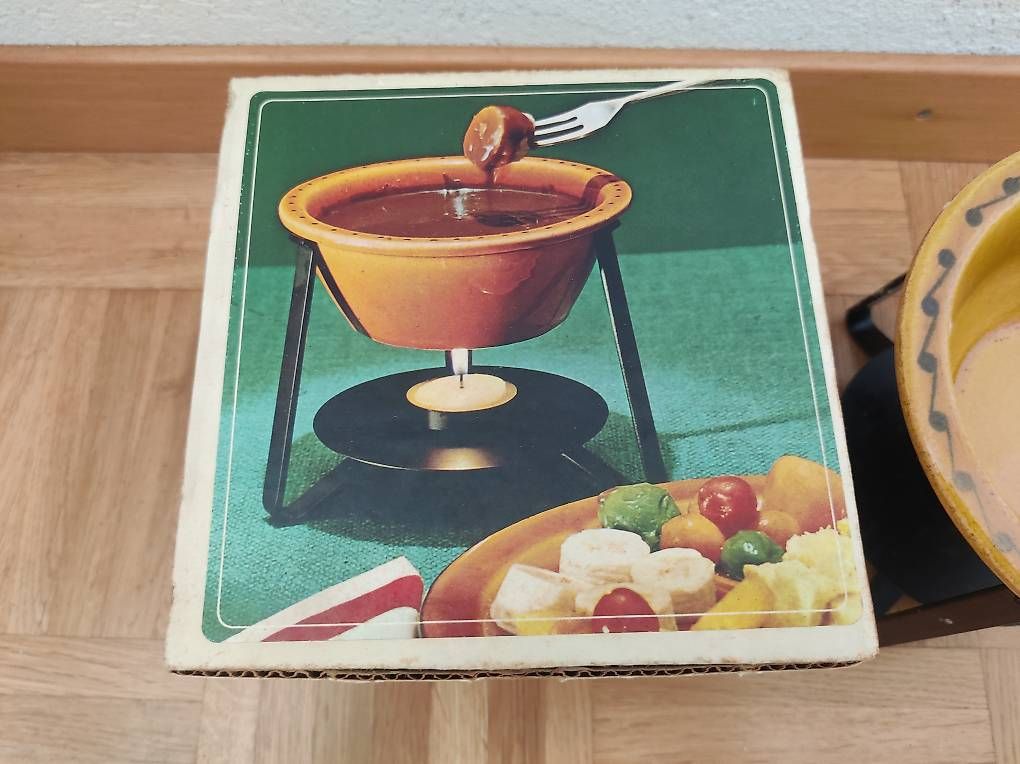 Padelle: Choco-Fondue Set, Retro, Vintage, Keramic, Schweiz – Usato da Meisterschwanden venduto da meisti12 3
