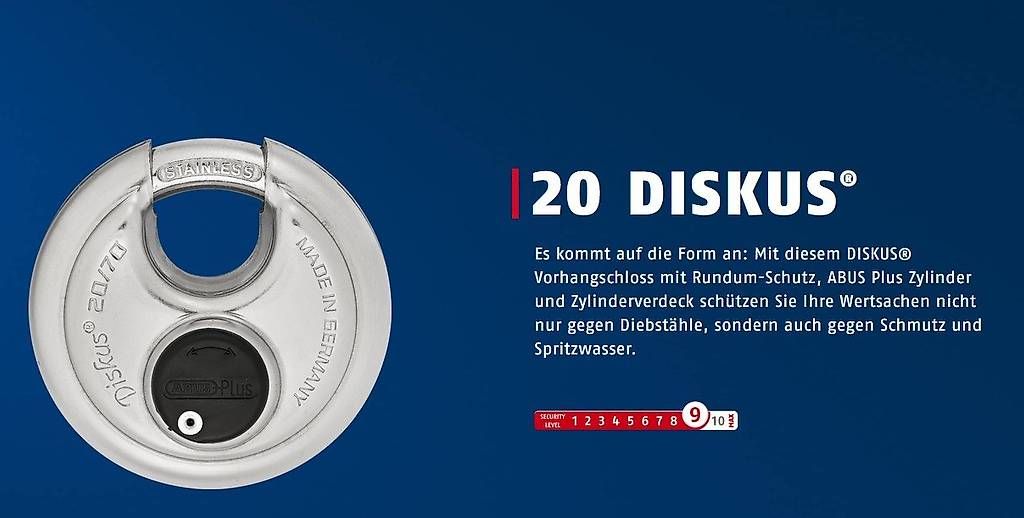 Abus Schlösser: ABUS Schloss "Diskus 20/70" - Level 9/10. – Neu (gemäss Beschreibung) aus Bern von Hnickelback 1