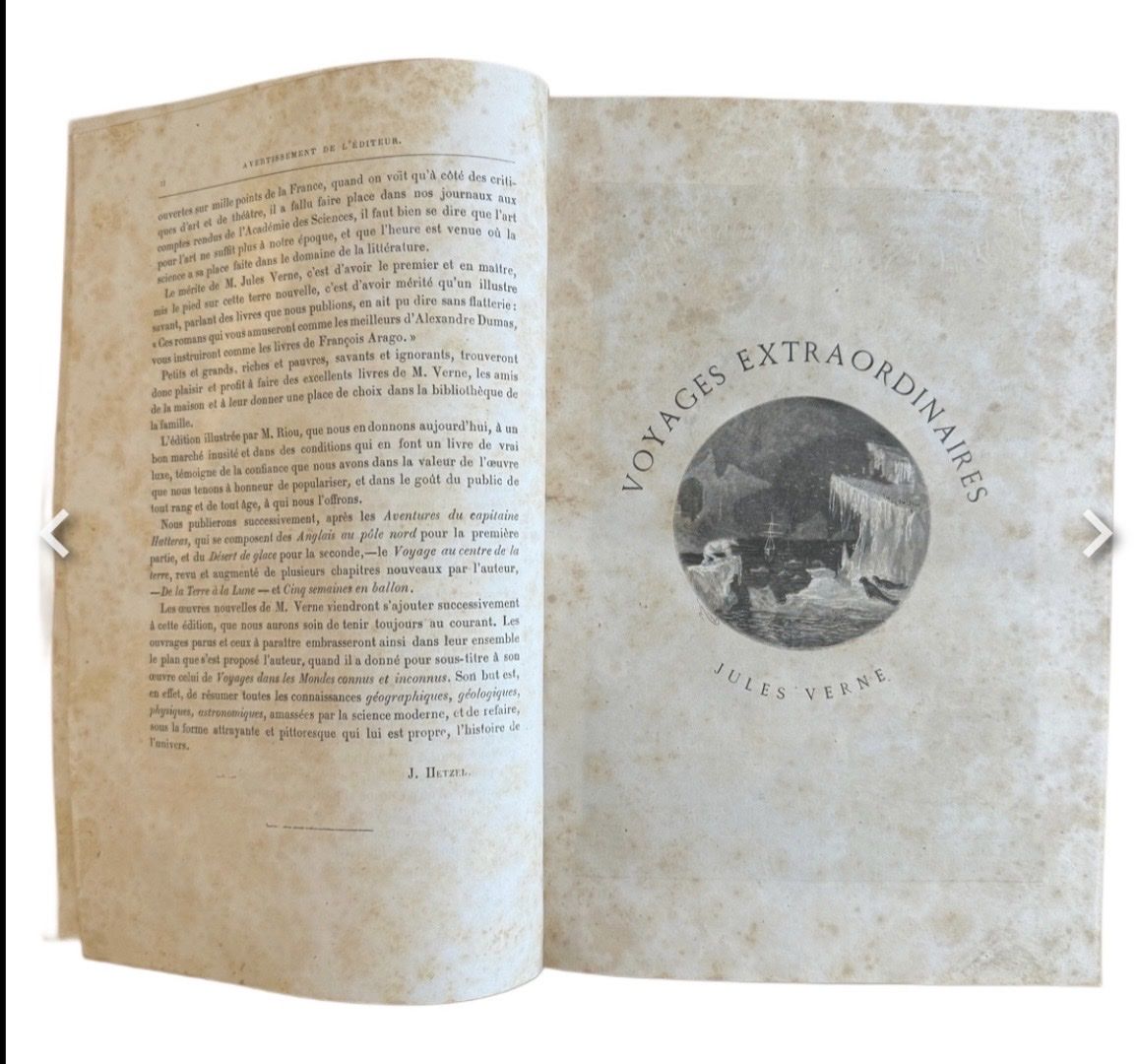 Libri: Voyages cap. Hatteras, Jules Verne, Hetzel, EO, 1867 – Usato da Genève venduto da manu1206 1