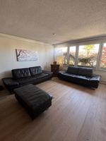Echtes Ledersofa-Set (2 Sofas + Hocker)