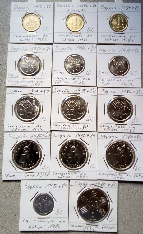SPANIEN ESPAÑA LOT ALLER MUENZEN ZUR FUSSBALLWM 1982 Kaufen auf